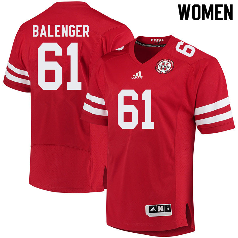 Women #61 Mitchell Balenger Nebraska Cornhuskers College Football Jerseys Sale-Red - Click Image to Close